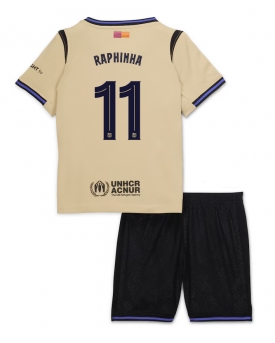 Billige Fotballdrakt Barcelona Raphinha Belloli #11 Replika Bortedraktsett Barn 2025-26 Kortermet (med bukser)